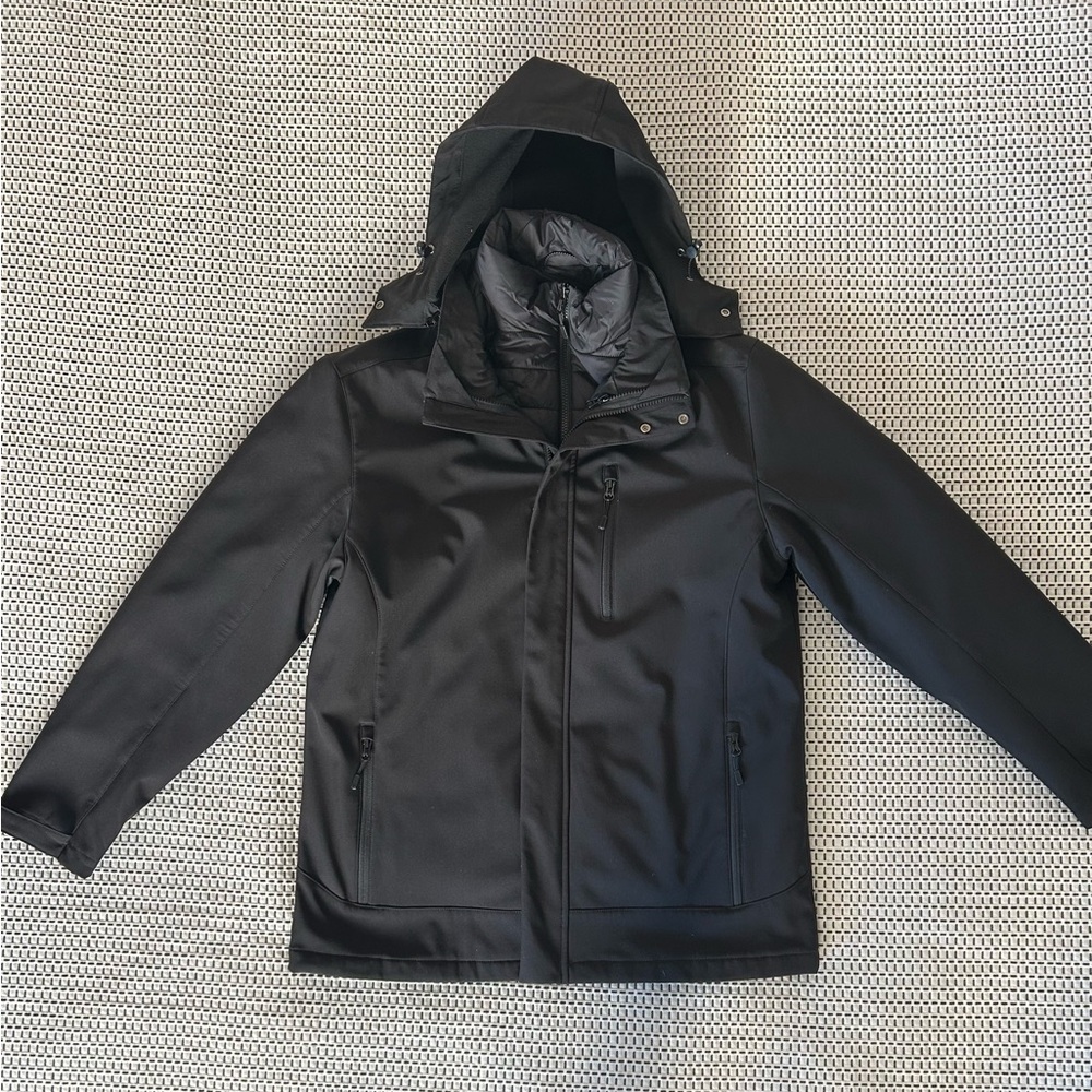 Men's Black Hooded Jacket